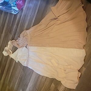 ASOS two-toned accordion pleat halter dress sz 14